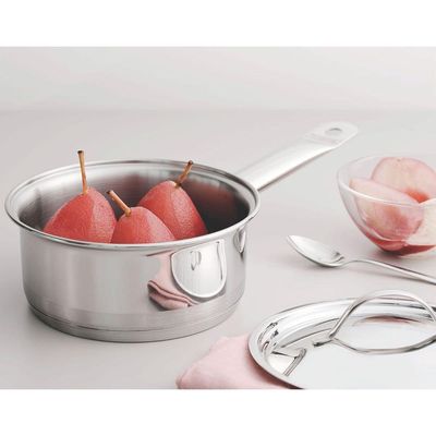 Panela Tramontina Professional Aço Inox 1,4 L Com Tampa Plana E Fundo Triplo 16 Cm