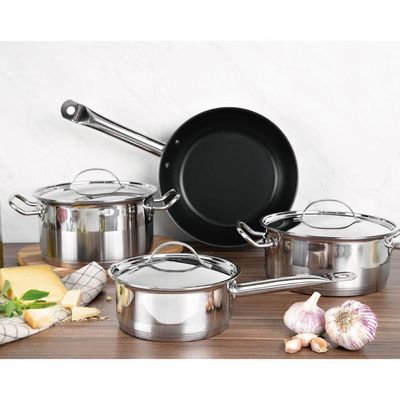 Panela Tramontina Professional Aço Inox 1,4 L Com Tampa Plana E Fundo Triplo 16 Cm