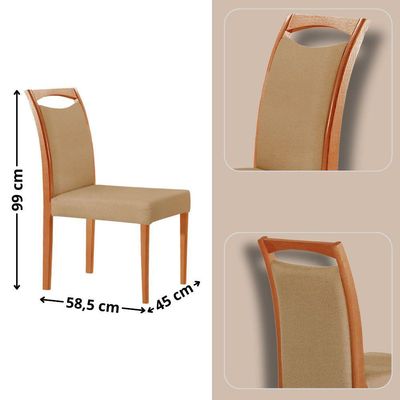 Mesa 120cm Laminado Barril Com 4 Cadeiras Moderna Mobilia Turim 07 Imbuia Naturale