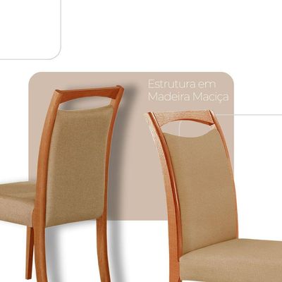 Mesa 120cm Laminado Barril Com 4 Cadeiras Moderna Mobilia Turim 07 Imbuia Naturale