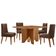 Mesa Evora 90 Mdf Canto Copo E Com 4 Cadeiras Safira Veludo Marrom Naturalle