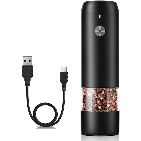 Moedor Elétrico de Sal e Pimenta Recarregável - Automático e Moderno branco