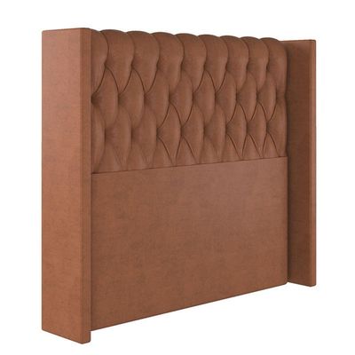 Cabeceira Estofada Solteiro 90 Cm Pérola Veludo Terracota