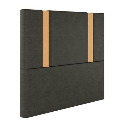 Cabeceira Estofada Solteiro 90 Cm Ametista Veludo Marrom