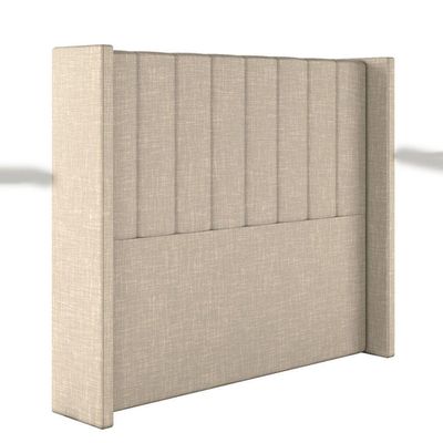 Cabeceira Estofada Queen 160 Cm Turquesa Linho Bege