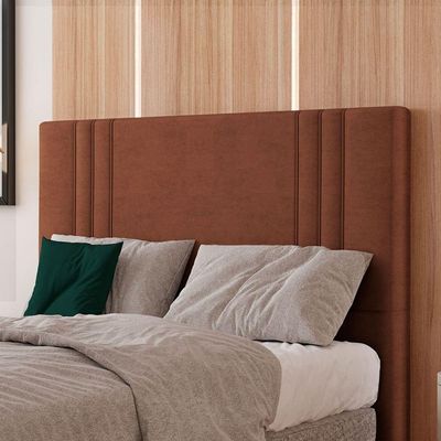 Cabeceira Estofada Queen 160 Cm Diamante Veludo Terracota