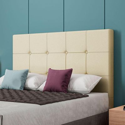 Cabeceira Estofada King 195 Cm Safira Linho Creme