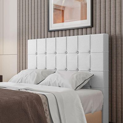 Cabeceira Estofada Casal 140 Cm Turmalina Corino Branco
