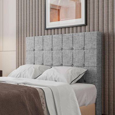 Cabeceira Estofada Casal 140 Cm Turmalina Linho Cinza
