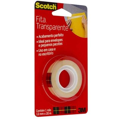 Fita Adesiva Transparente 12mmx20m Scotch - Hb004570626 - 3m