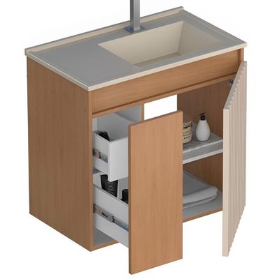 Kit Banheiro Madeira Camomila 60cm Jequitibá - P102882 - Cozimax
