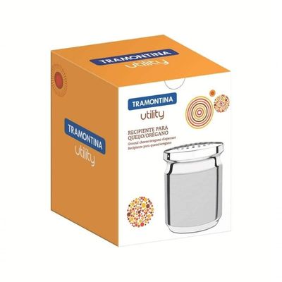 Porta Queijo Ralado Tramontina Utility Em Aço Inox Com Tampa De Plástico