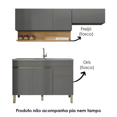 Cozinha Modulada 3 Pecas Balcao Pia Line Ktp Gris Cp Freijo