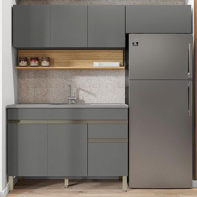 Cozinha Modulada 3 Pecas Balcao Pia Line Ktp Gris Cp Freijo