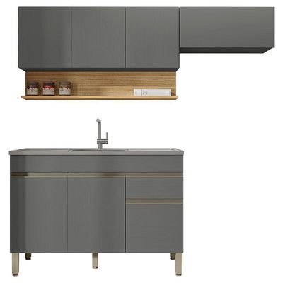 Cozinha Modulada 3 Pecas Balcao Pia Line Ktp Gris Cp Freijo