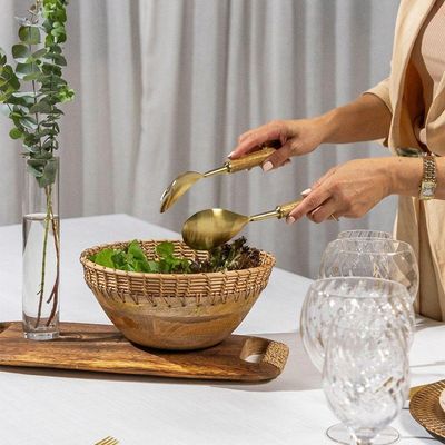 Conjunto De Talheres Copa E Cia Para Salada 2 Peças Garbo Goldwood