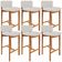 Kit 06 Banquetas Alta Para Cozinha Sala de Jantar Bar Dara L02 Bouclê Cru - Lyam Decor