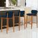 Kit 06 Banquetas Alta Para Cozinha Sala de Jantar Bar Dara L02 Suede Azul Marinho - Lyam Decor