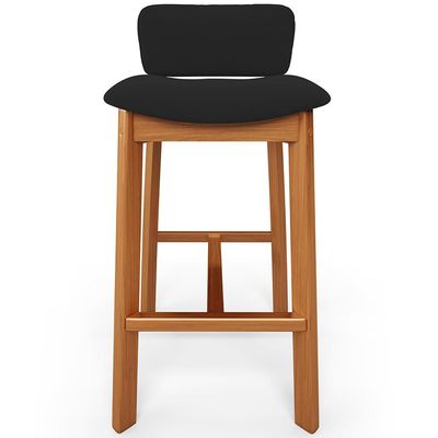 Banqueta Alta Para Cozinha Sala de Jantar Bar Dara L02 Suede Preto - Lyam Decor
