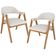 Kit 02 Cadeiras de Jantar e Estar Living Estofada Nadja L02 Bouclê Cru - Lyam Decor