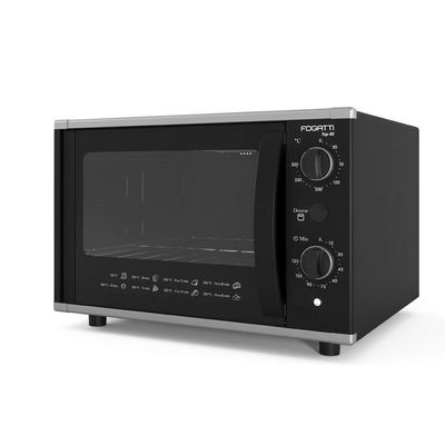Forno Elétrico De Bancada 40Litros Fogatti Top 40Black Preto 110V