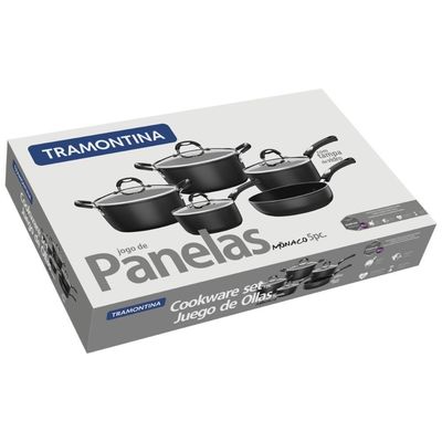 Jogo De Panelas Tramontina Monaco Em Aluminio Com Revestimento Interno Antiaderente