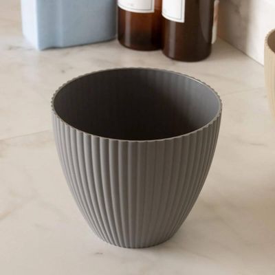 Vaso Para Flor Cachepot Névoa Cinza Plástico Lyor 17cx15cm Jardim Plantas