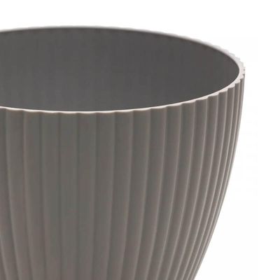 Vaso Para Flor Cachepot Névoa Cinza Plástico Lyor 17cx15cm Jardim Plantas