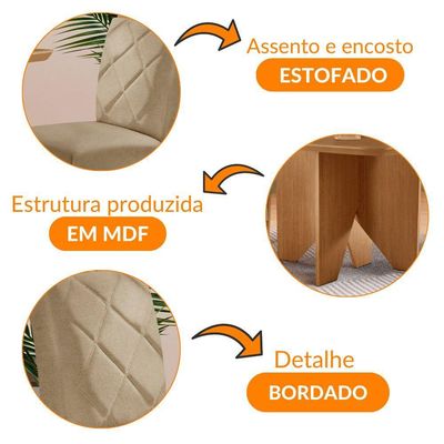 Mesa Evora 90 Mdf Canto Copo E Com 4 Cadeiras Melissa Turim 07 Naturalle