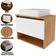 Gabinete De Banheiro 60 Cm 1 Porta Com Cuba Valente Amêndoa/branco