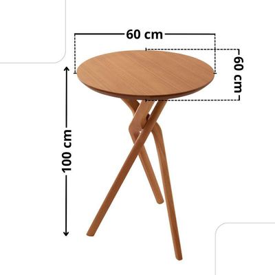 Mesa Bistro Ballare Tampo Redondo 60cm Moderna Mobília Imbuia Natural