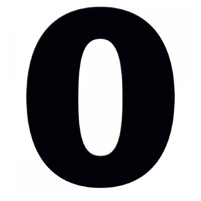 Número 0 Em Acm Preto 185mm - 685-0 - Numeral