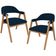 Kit 02 Cadeiras de Jantar e Estar Living Estofada Nadja L02 Suede Azul Marinho - Lyam Decor