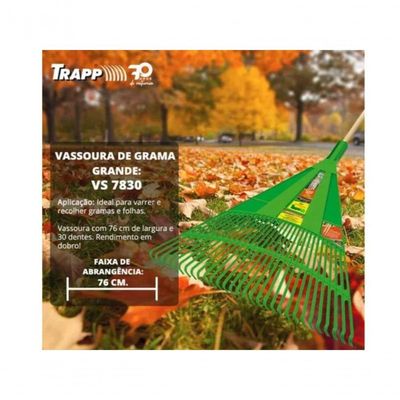 Vassoura Rastelo Ancinho Extra Grande Trapp Vs7830 Jardim