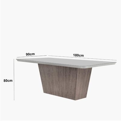 Mesa Sala De Jantar Aida 180cm E 6 Cadeiras Melissa Moderna Vel. Marrom/off White/imbuia