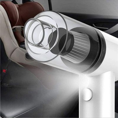 Mini Aspirador De Po Sem Fio Portatil Limpa Tudo Casa Carro Vacuo Branco
