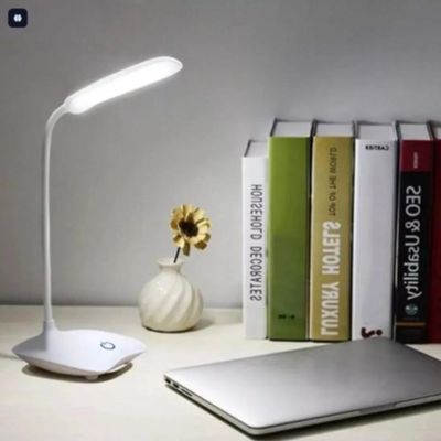 Luminaria Mesa Led Articulada Abajur Touch Flexivel Branca Leitura Estudo Trabalho Quarto Escritorio