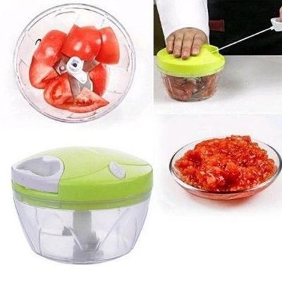 Triturador Processador Alimentos Moedor Manual Alho Cebola Temperos Mini Mixer 3 Laminas