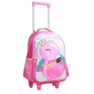Kit Mochila Infantil Estojo e Lancheira Flamingo Rosa - Yepp