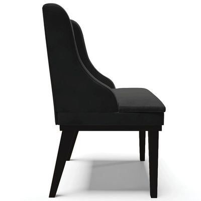 Cadeira Decorativa Sala de Jantar Base Fixa de Madeira Firenze Veludo Preto G19 - Gran Belo