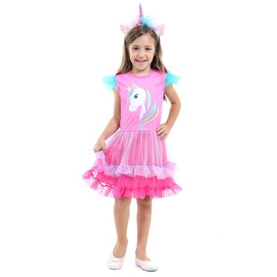 Fantasia Infantil - Unicórnio Faces Luxo - Tamanho G (9 a 12 anos) - 30515 - Sulamericana