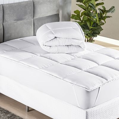 Protetor de Colchão Macio Pillow Top King Scartec Micropercal 200 Fios - Branco