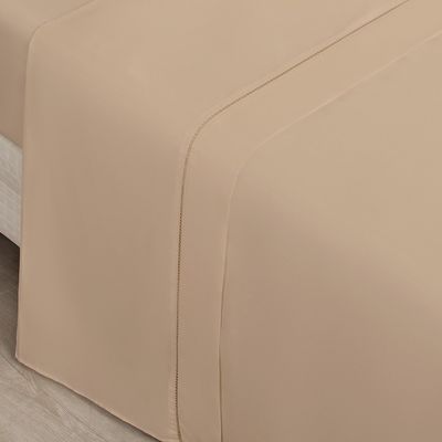 Jogo Cama Lençol Home Basic Solteiro 180 Fios c/ Ponto Palito 3 Peças - Cáqui