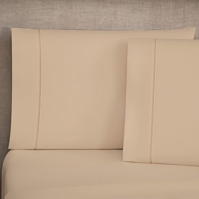 Jogo Cama Lençol Home Basic Solteiro 180 Fios c/ Ponto Palito 3 Peças - Cáqui