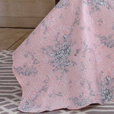 Kit Cobre Leito Colcha Mix King Estampado Dupla Face Floral 3 Peças - Grace