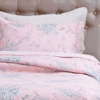 Kit Cobre Leito Colcha Mix King Estampado Dupla Face Floral 3 Peças - Grace