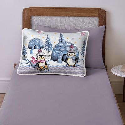 Jogo de Cama Lençol Solteiro Mymo 2 Peças Pinguim - 100% Algodão