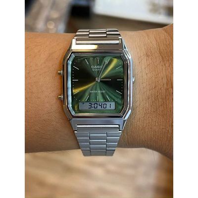 Relógio Casio Masculino Ref: Aq-230a-3amqy Anadigi Prateado