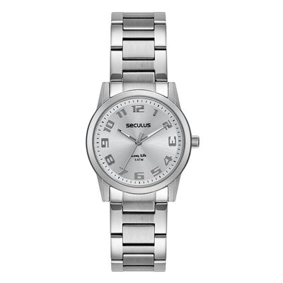 Relógio Seculus Feminino Ref: 20954l0svna4 Casual Aço Prateado