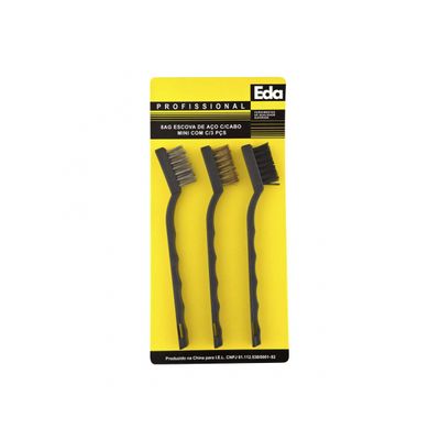 Escova Aco Mini 3Pcs Blister 8Ag